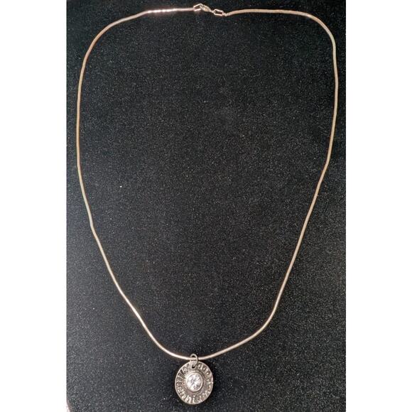 Vintage Y2K Millenium 2000 IBB 925 Sterling Silver Gemstone Pendant Italy Chain - Picture 2 of 6